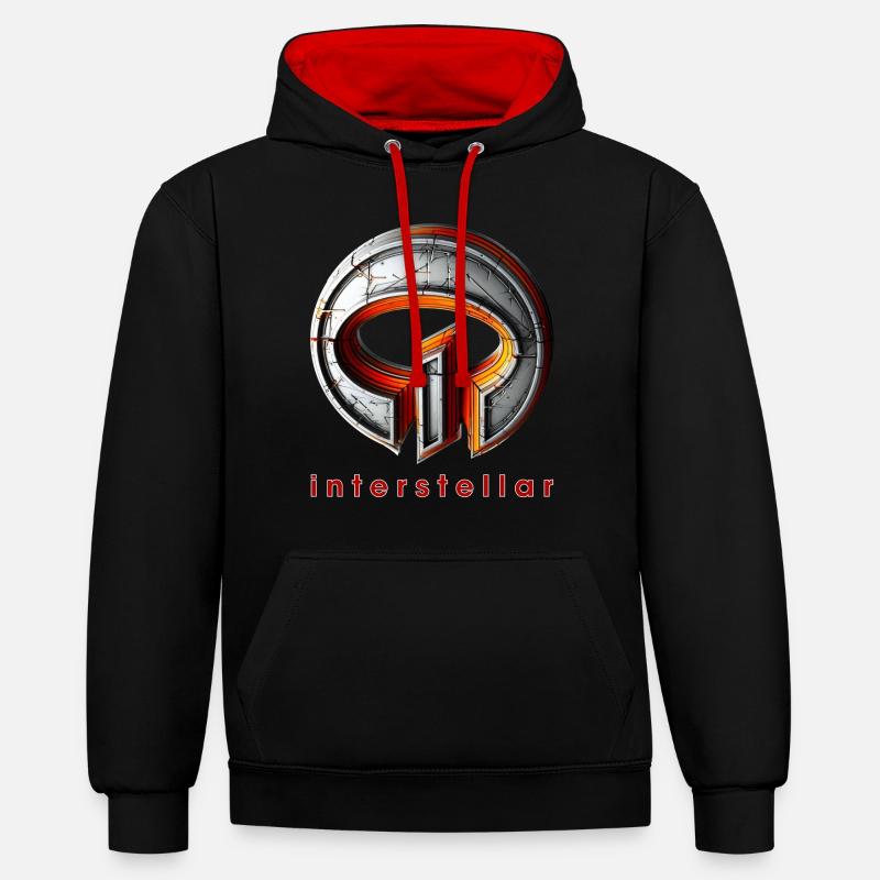 interstellar symbol design von 74elements - Kontrast-Hoodie - Schwarz/Rot