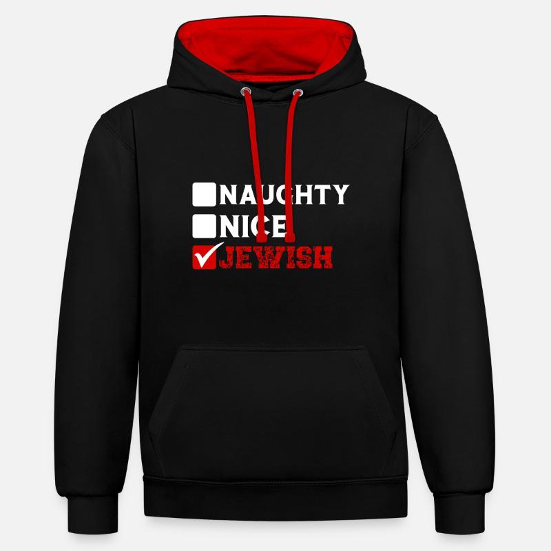 Hanoukka Hanoukka Hanoukka - Sweat à capuche contrasté - noir/rouge