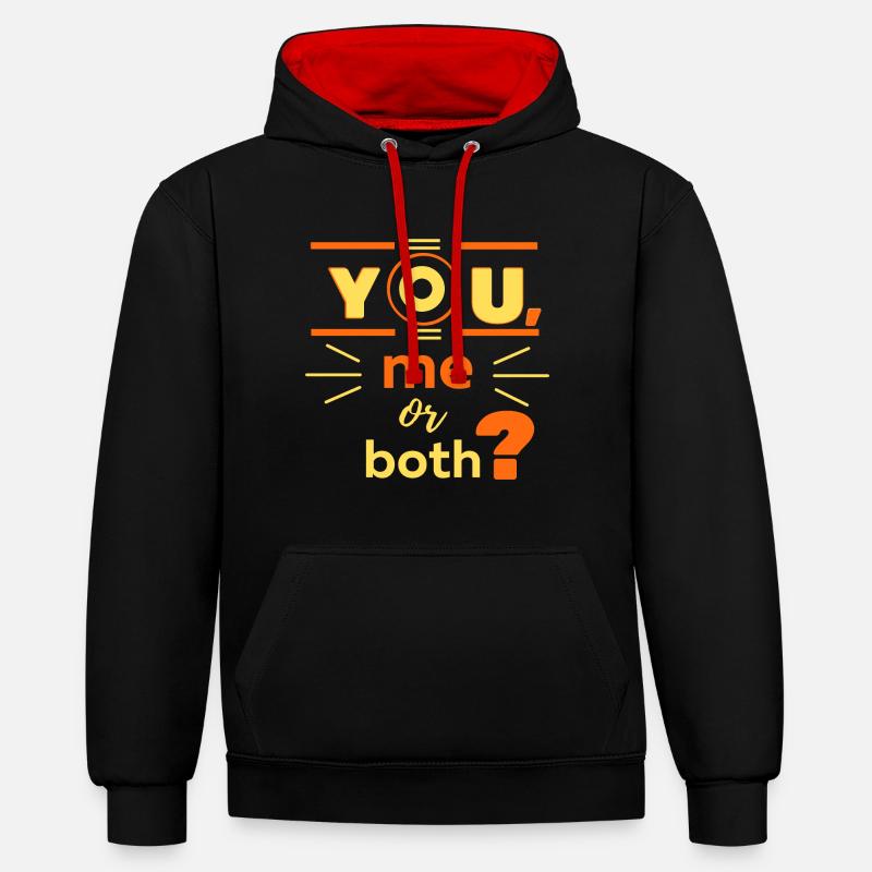 Vous, moi ou les deux? - Sweat à capuche contrasté - noir/rouge