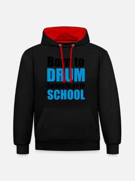 drums - Contrast hoodie - black/red