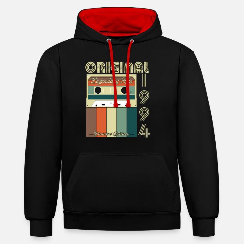 Anniversaire légendaire de 1994 - Sweat à capuche contrasté - noir/rouge