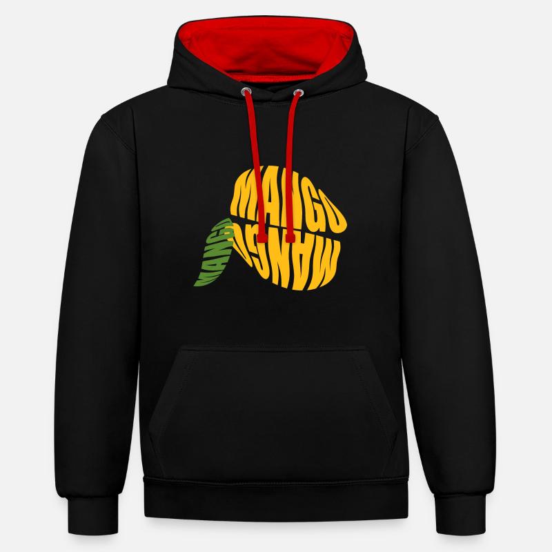Mangue - Sweat à capuche contrasté - noir/rouge
