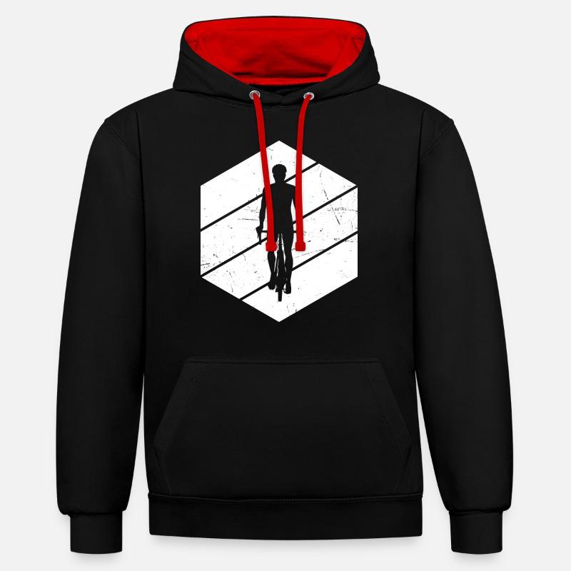 Cyclisme Cyclisme - Sweat à capuche contrasté - noir/rouge