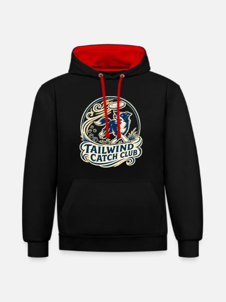TAILWIND CATCH CLUB Dog - Contrast hoodie - black/red