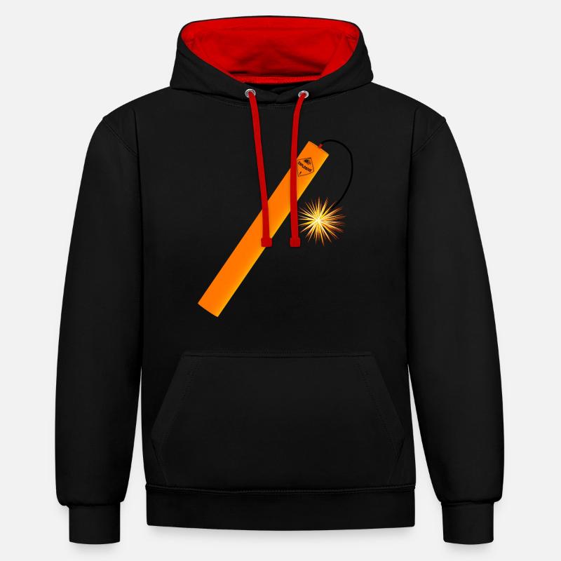 Bâton Dynamite - Sweat à capuche contrasté - noir/rouge