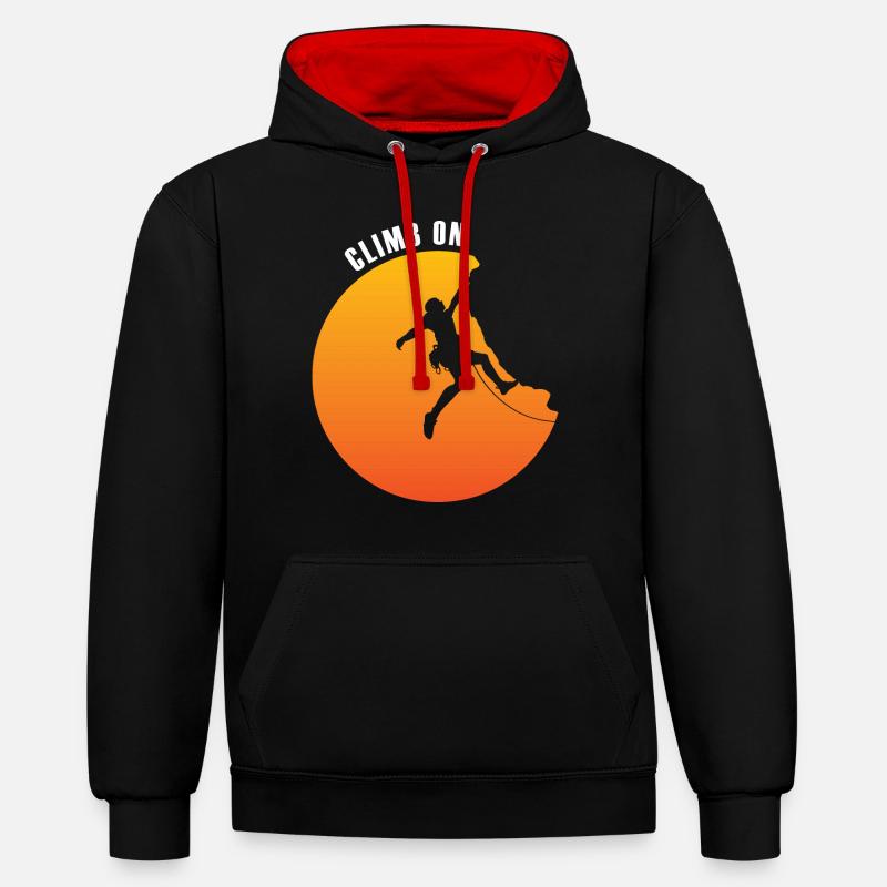 Alpiniste Nature Aventure - Sweat à capuche contrasté - noir/rouge