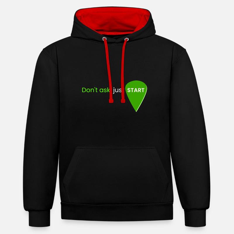 Ne demandez pas, commencez simplement - Sweat à capuche contrasté - noir/rouge