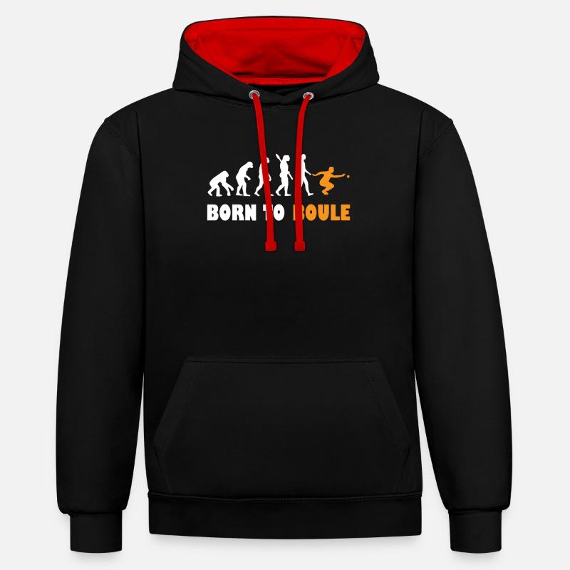 Evolution Boule - Kontrast-Hoodie - Schwarz/Rot