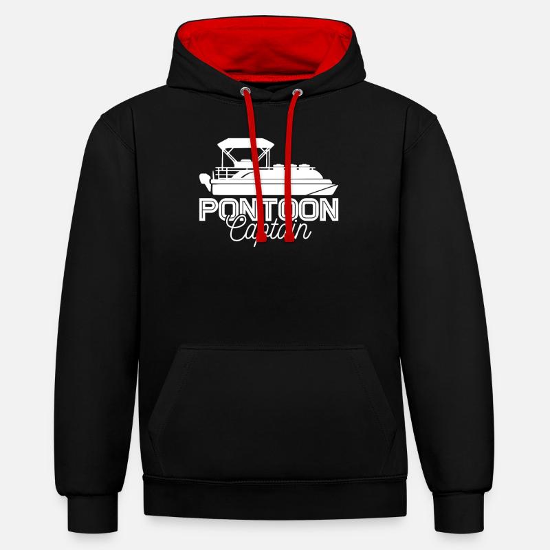 Boot Motorboot Boote Schiff - Kontrast-Hoodie - Schwarz/Rot