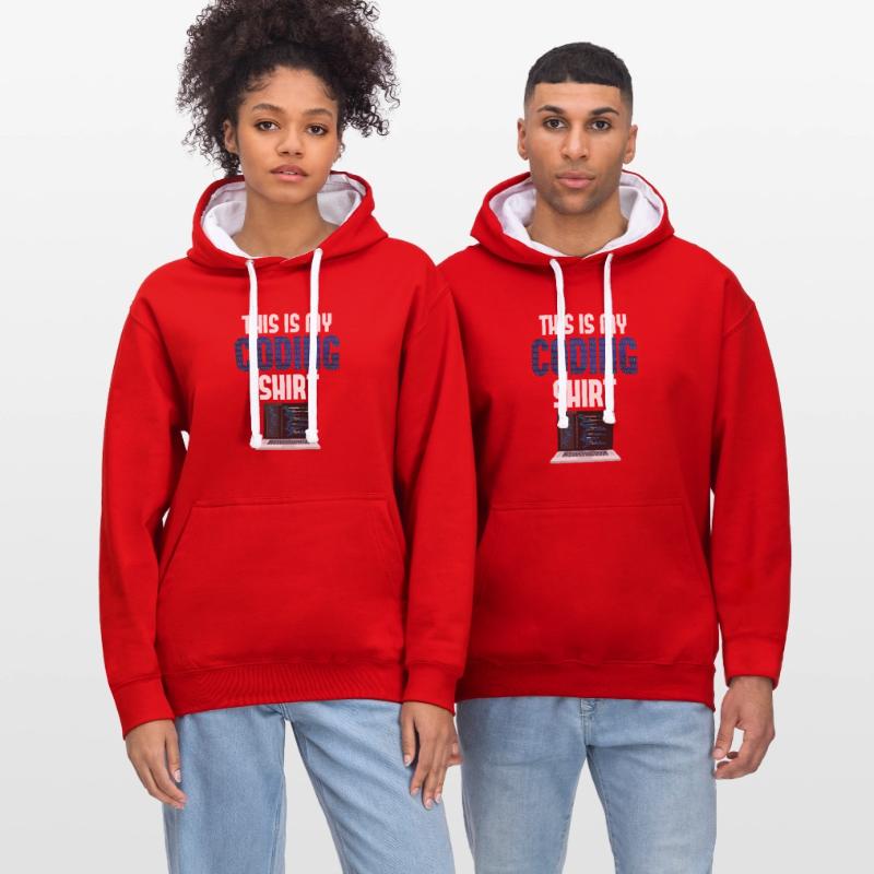 Computer Programmierer Coder Nerd Codierung Kontrast-Hoodie