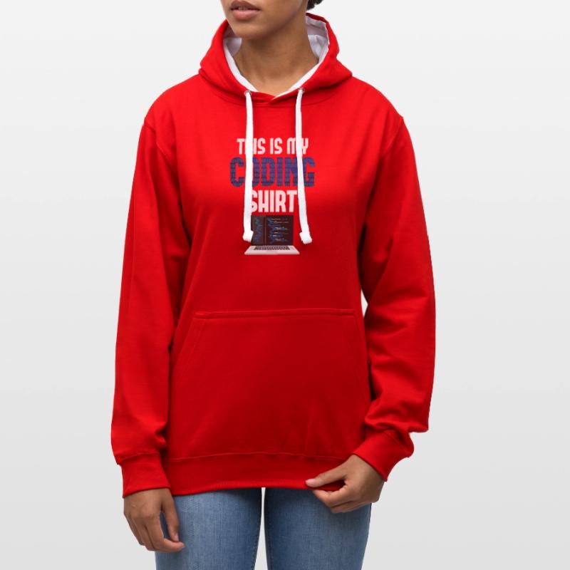 Computer Programmierer Coder Nerd Codierung Kontrast-Hoodie