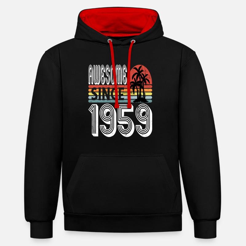 Awesome Since 1959 Sunset - Sweat à capuche contrasté - noir/rouge