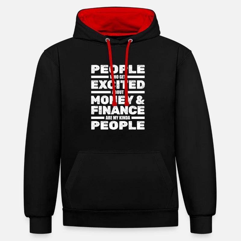 Comptabilité Comptable Impôts - Sweat à capuche contrasté - noir/rouge