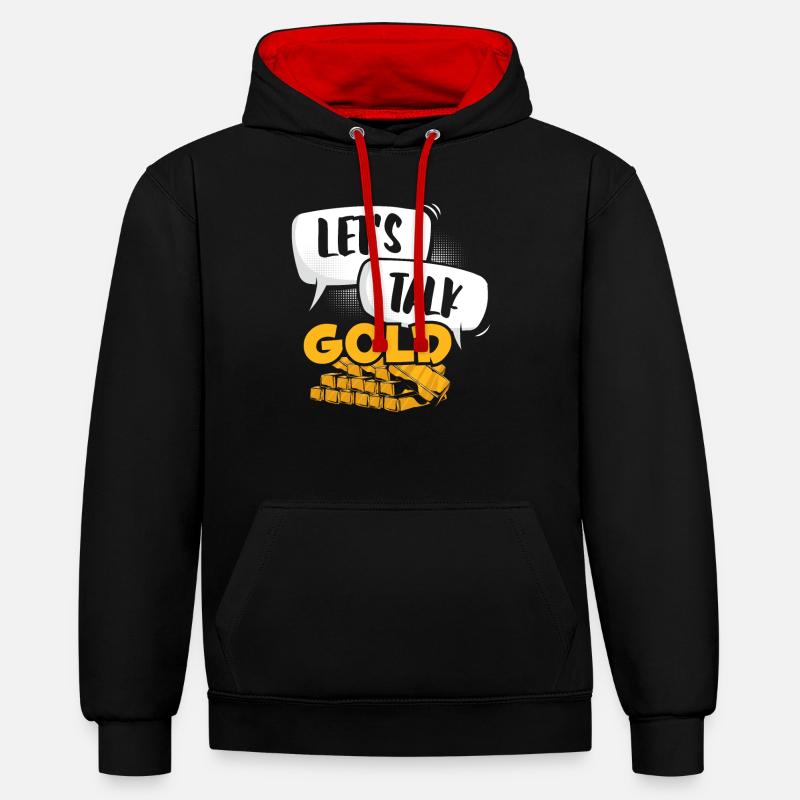 Mine d’or minière - Sweat à capuche contrasté - noir/rouge