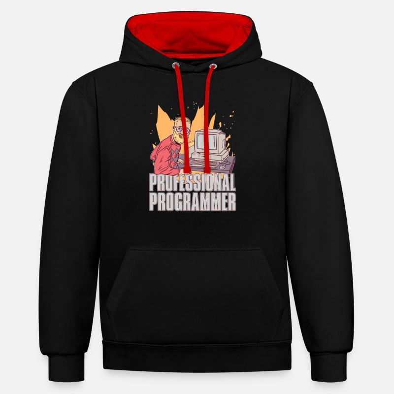 Programmierer Coder Software Entwickler - Kontrast-Hoodie - Schwarz/Rot