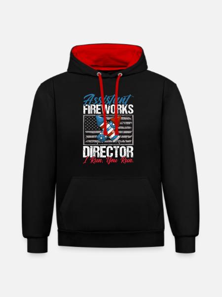 Funny fireworks pyrotechnician saying - Contrast hoodie - black/red