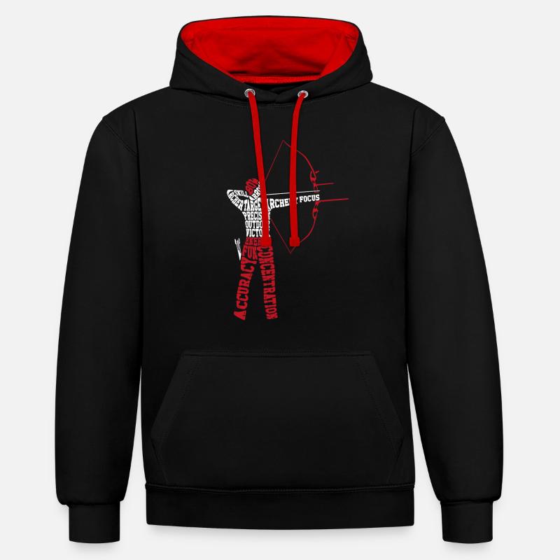 Archer Archer Nuage de mots - Sweat à capuche contrasté - noir/rouge