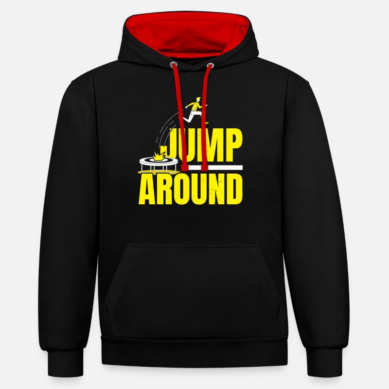 Trampoline Jumping Trampoline Trampoline Trampoline - Sweat à capuche contrasté - noir/rouge