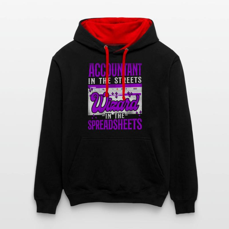 Comptable Comptable Comptable Comptabilité Sweat à capuche contrasté