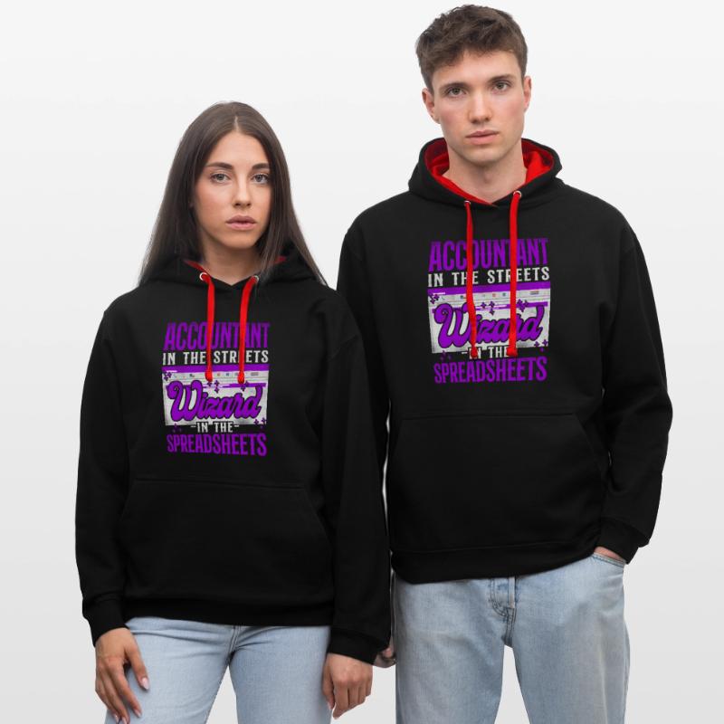 Comptable Comptable Comptable Comptabilité Sweat à capuche contrasté