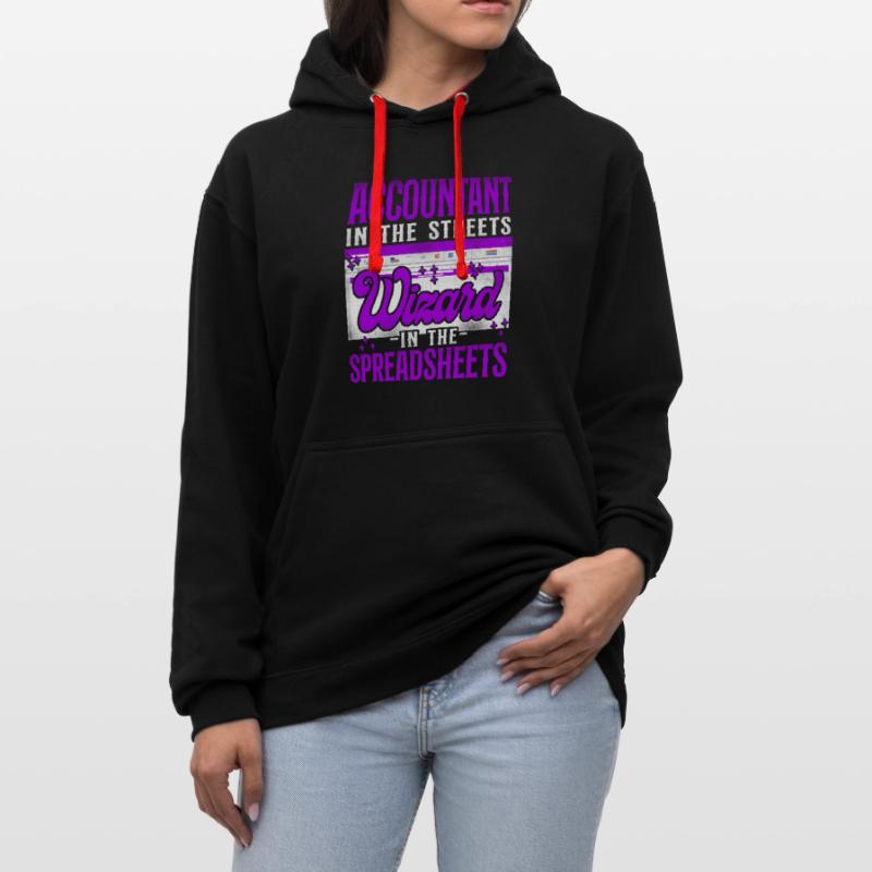 Comptable Comptable Comptable Comptabilité Sweat à capuche contrasté