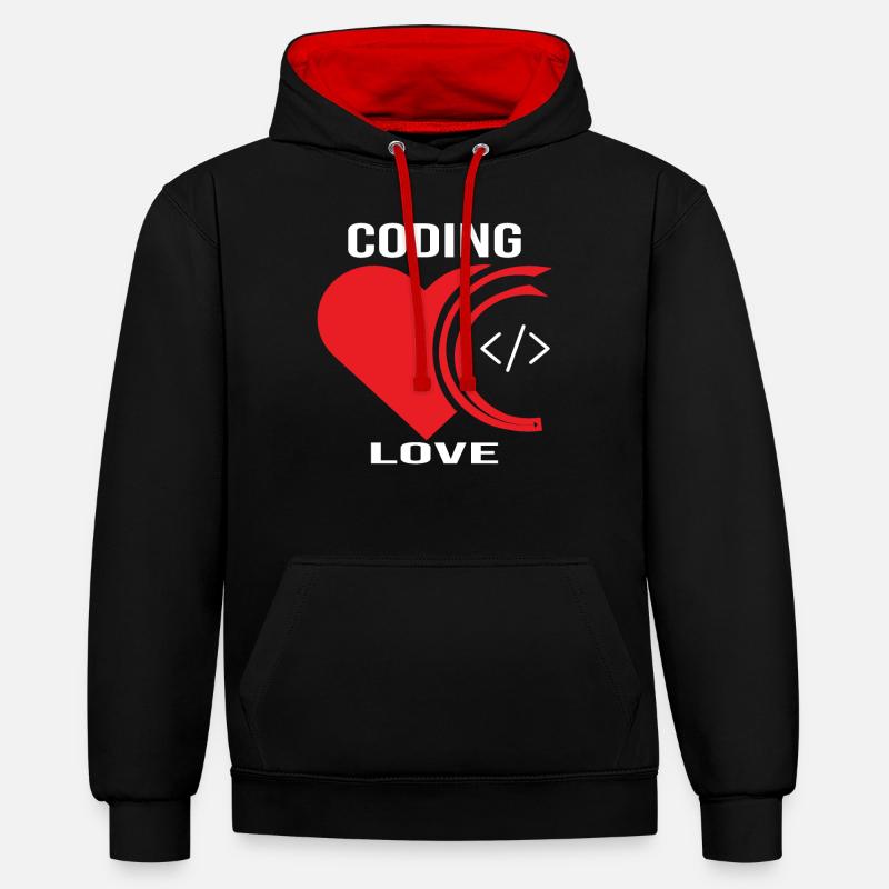 Softwareentwickler Programmierer Geschenk - Kontrast-Hoodie - Schwarz/Rot