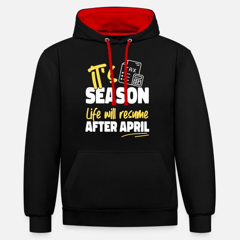 Comptable Comptable Comptable - Sweat à capuche contrasté - noir/rouge