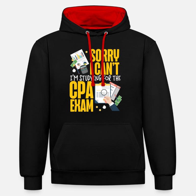 Comptable Comptable Comptable - Sweat à capuche contrasté - noir/rouge