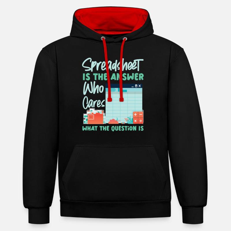 Comptable Comptable Comptable - Sweat à capuche contrasté - noir/rouge