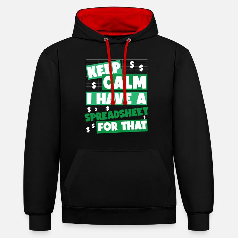 Comptable Comptable Comptable - Sweat à capuche contrasté - noir/rouge