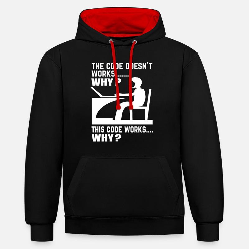 Softwareentwickler Programmierer Geschenk - Kontrast-Hoodie - Schwarz/Rot
