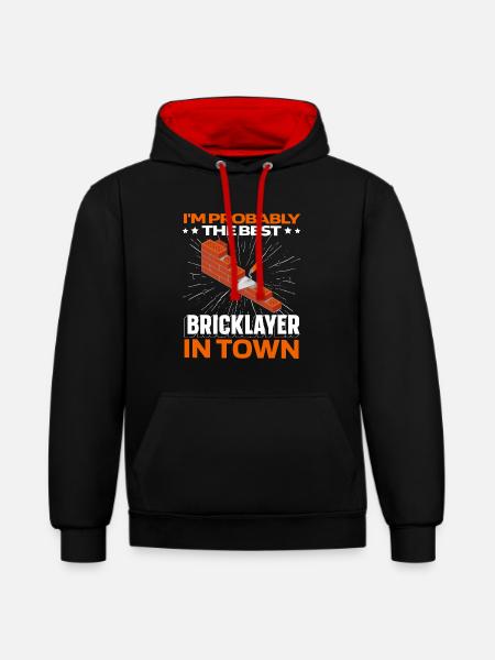 Masonry brick - Contrast hoodie - black/red