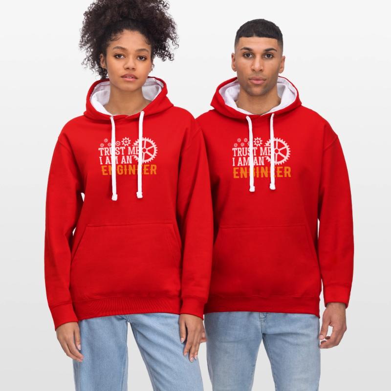 Engineer Brain Mechanical Engineering Electrical Engineering Math Contrast hoodie