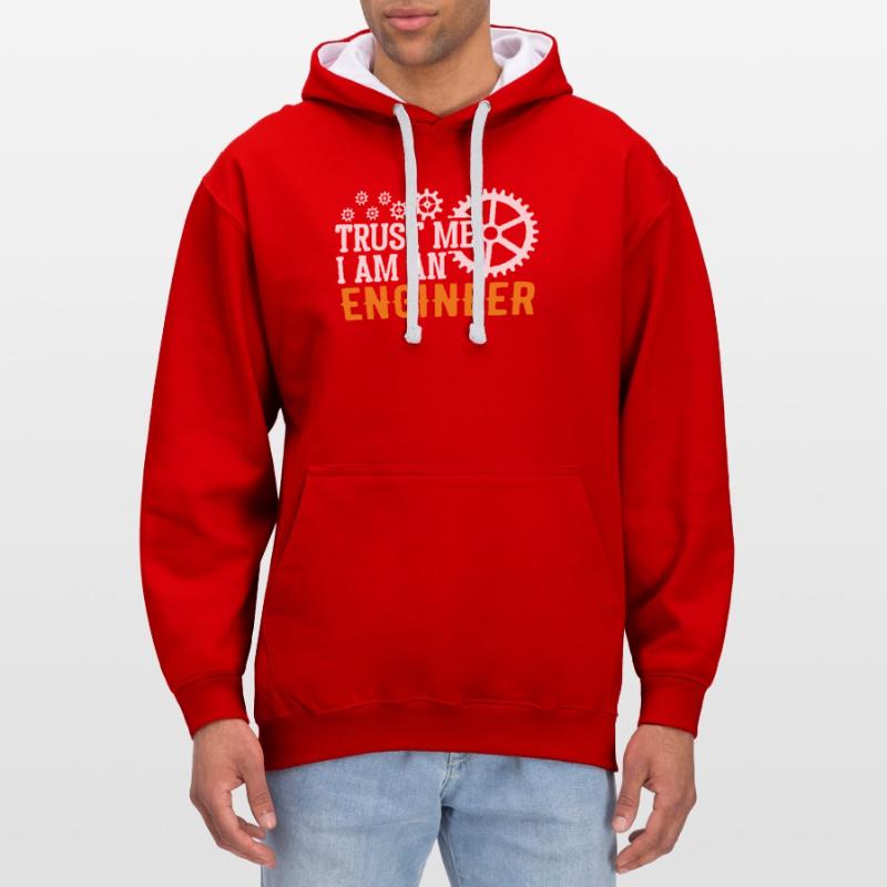Engineer Brain Mechanical Engineering Electrical Engineering Math Contrast hoodie