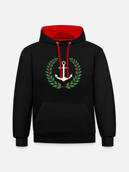 Narcos Sailor Anchor - Contrast hoodie - black/red