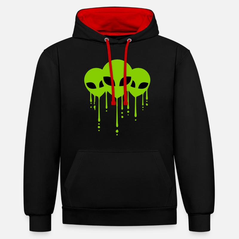 Équipe de graffiti 3 Aliens - Sweat à capuche contrasté - noir/rouge