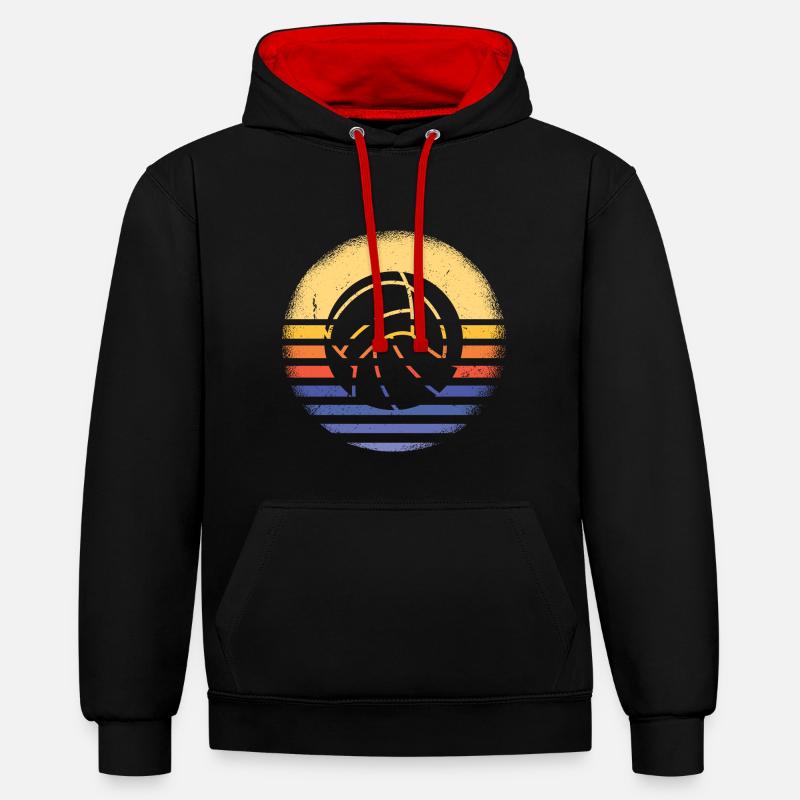 Sport Retro Sunset Netball - Sweat à capuche contrasté - noir/rouge