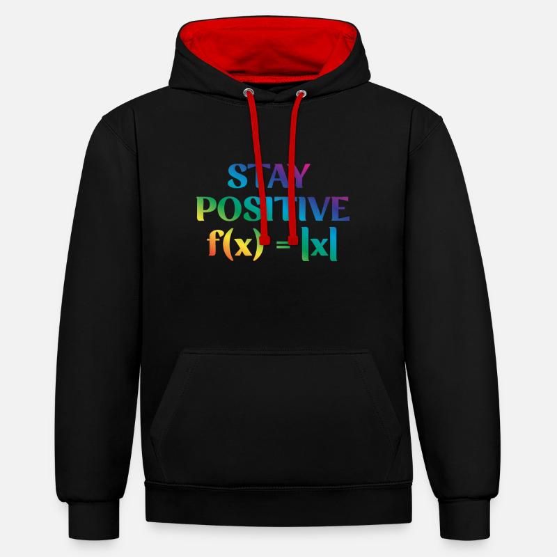 Restez positif - Sweat à capuche contrasté - noir/rouge