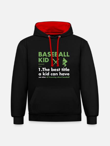 Sport Kid Définition Baseball - Sweat à capuche contrasté - noir/rouge