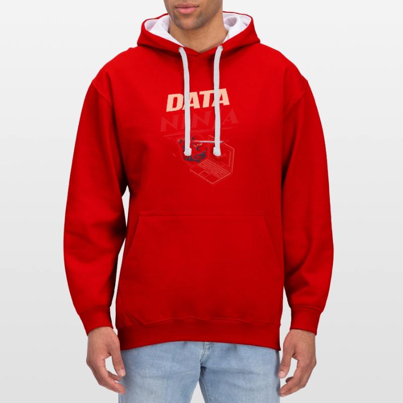 Data Ninja computer programming coder Contrast hoodie