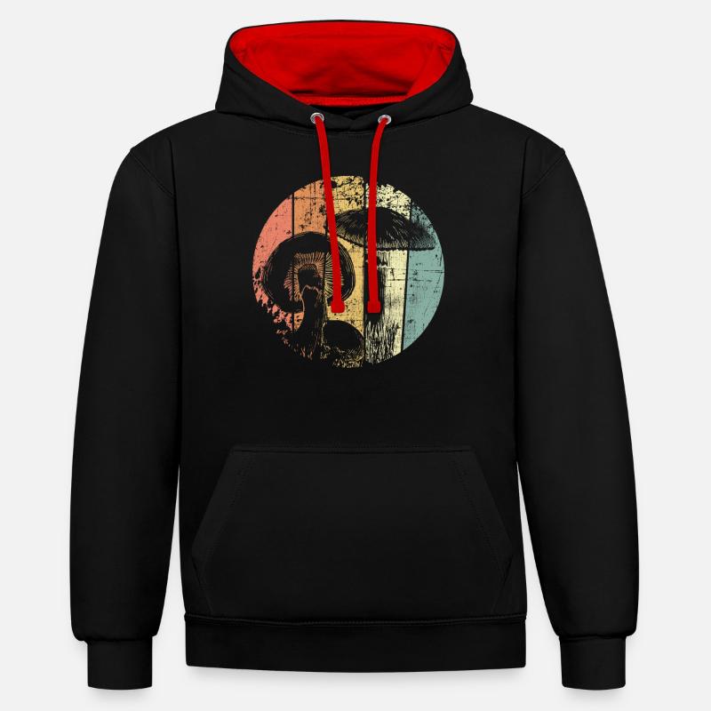 Champignon magique Champignon - Sweat à capuche contrasté - noir/rouge