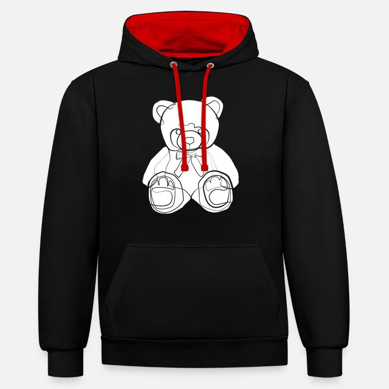 Teddybär Teddy - Sweat à capuche contrasté - noir/rouge