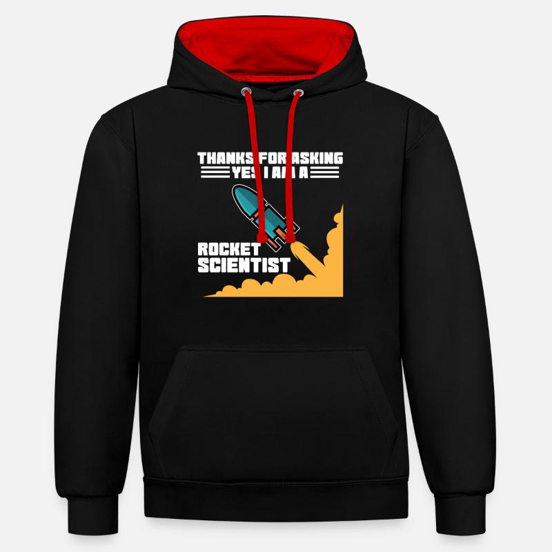 Fusée scientifique fusée scientifique - Sweat à capuche contrasté - noir/rouge