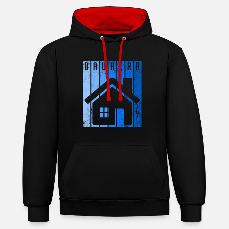 Gestionnaire de construction client - Sweat à capuche contrasté - noir/rouge