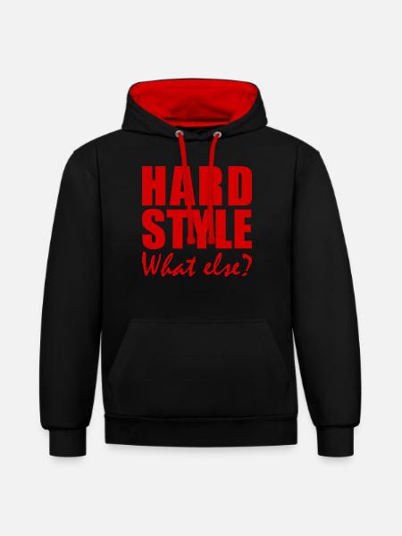 HARDSTYLE - What else? - Contrast hoodie - black/red