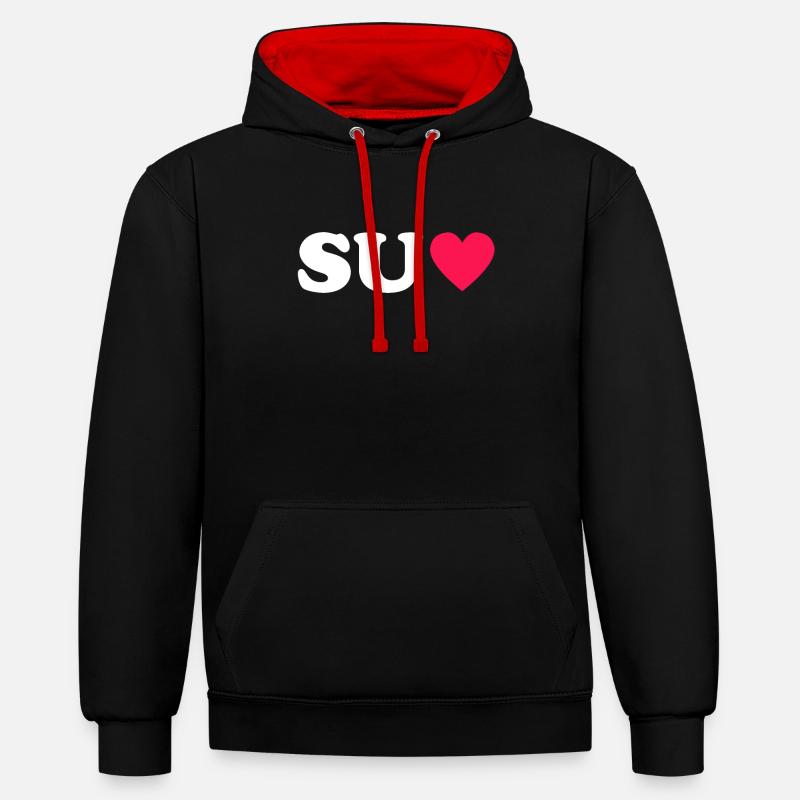 Amour SUV - Sweat à capuche contrasté - noir/rouge