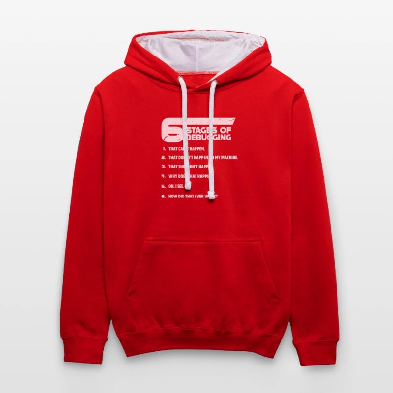 Programmierer Programmieren Fehlerbehebung Coder Kontrast-Hoodie