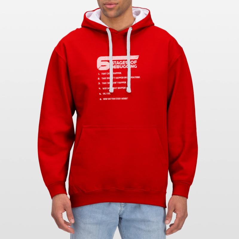 Programmierer Programmieren Fehlerbehebung Coder Kontrast-Hoodie