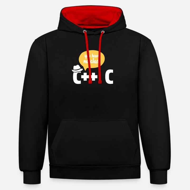 Programmeur - Sweat à capuche contrasté - noir/rouge