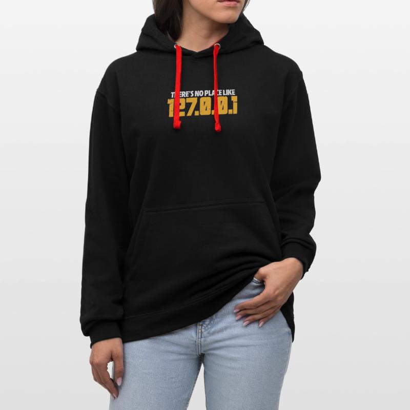 Programmeur code cadeau codeur informatique Sweat à capuche contrasté